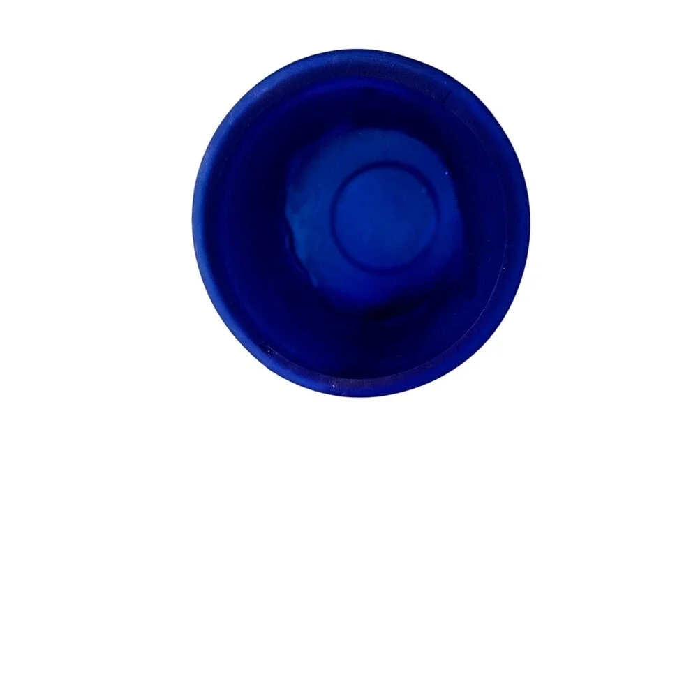 Vintage Cobalt Blue Glass Vase, Rose Design Decor